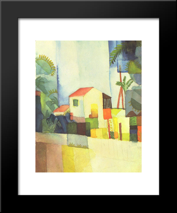 Bright House 20x24 Black Modern Wood Framed Art Print Poster by Macke, August