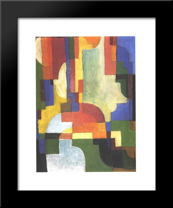 Colourfull Shapes 20x24 Black Modern Wood Framed Art Print Poster by Macke, August