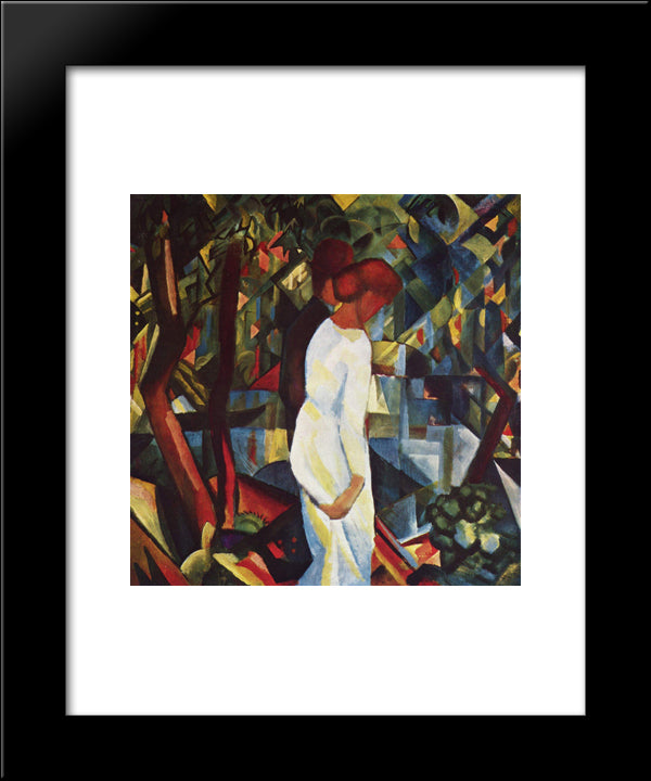 Couple In The Woods 20x24 Black Modern Wood Framed Art Print Poster by Macke, August