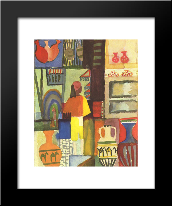 Dealer With Jugs 20x24 Black Modern Wood Framed Art Print Poster by Macke, August