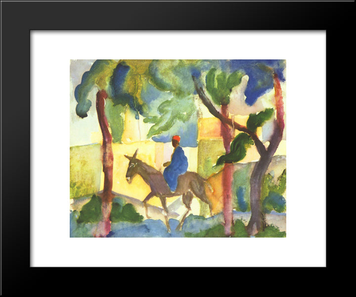 Donkey Rider 20x24 Black Modern Wood Framed Art Print Poster by Macke, August