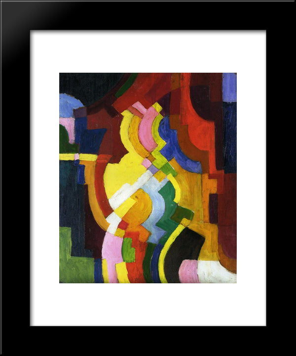 Farbige Formen Iii 20x24 Black Modern Wood Framed Art Print Poster by Macke, August