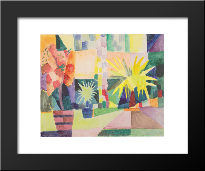 Garden On Lake Thun 20x24 Black Modern Wood Framed Art Print Poster by Macke, August