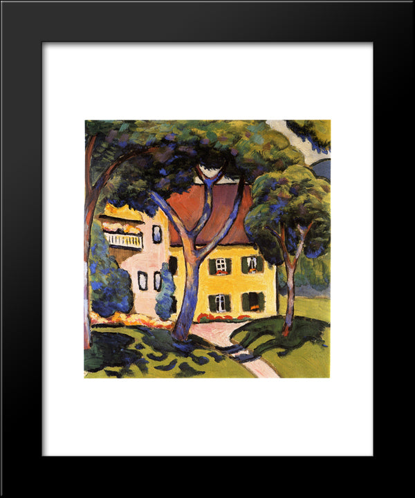 House In A Landscape 20x24 Black Modern Wood Framed Art Print Poster by Macke, August