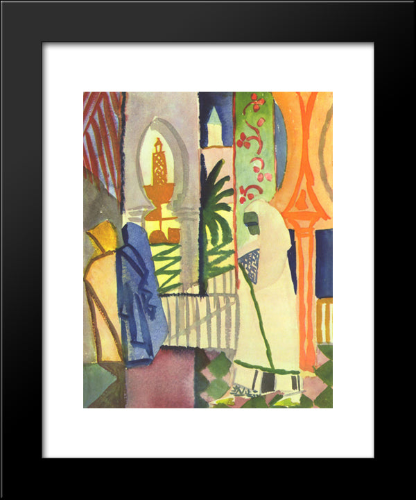 In The Temple Hall 20x24 Black Modern Wood Framed Art Print Poster by Macke, August