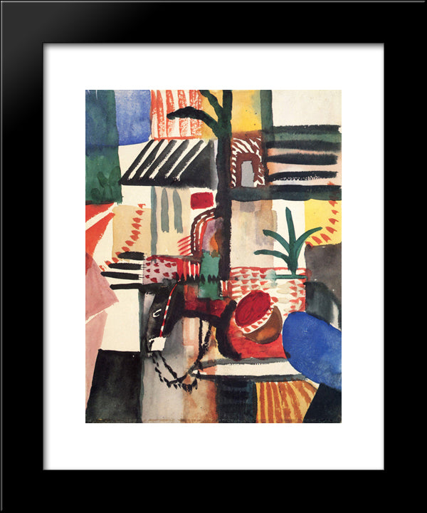 Man With Donkey 20x24 Black Modern Wood Framed Art Print Poster by Macke, August