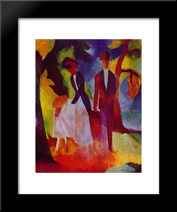 People At The Blue Lake 20x24 Black Modern Wood Framed Art Print Poster by Macke, August