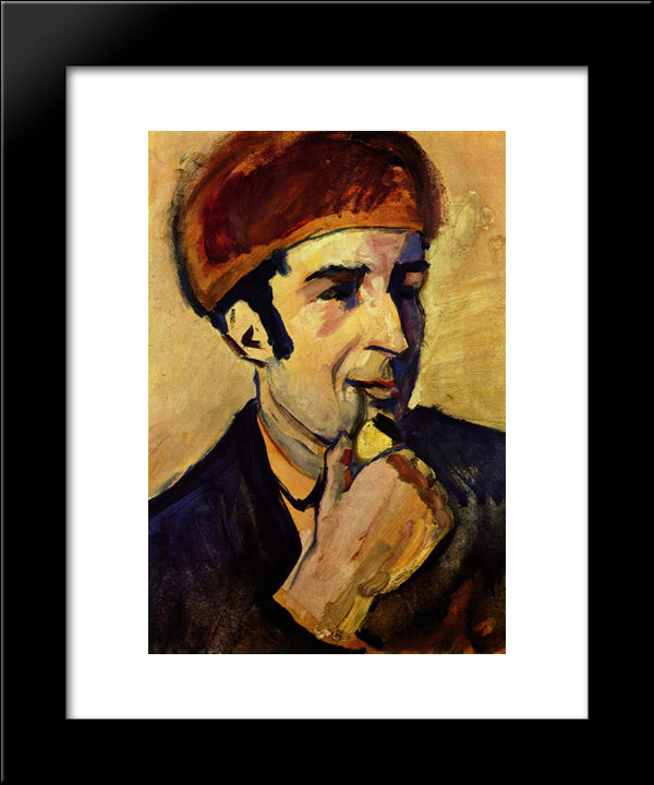 Portrait Of Franz Marc 20x24 Black Modern Wood Framed Art Print Poster by Macke, August