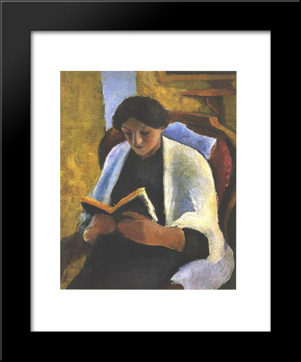 Reading Woman 20x24 Black Modern Wood Framed Art Print Poster by Macke, August