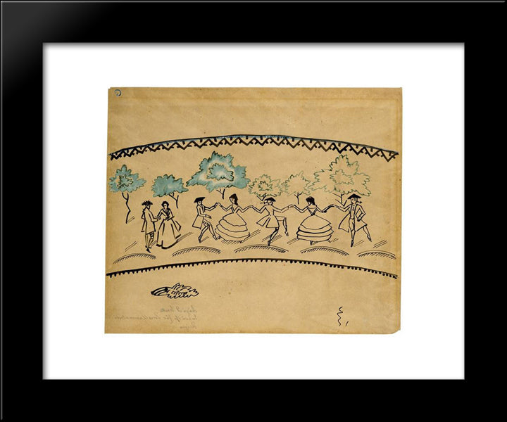 Round Dance 20x24 Black Modern Wood Framed Art Print Poster by Macke, August