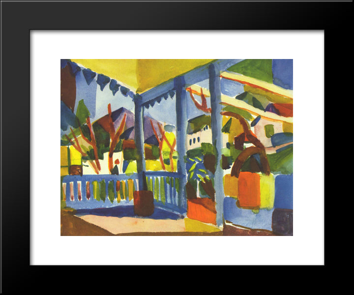 Terrace Of The Country House In St. Germain 20x24 Black Modern Wood Framed Art Print Poster by Macke, August