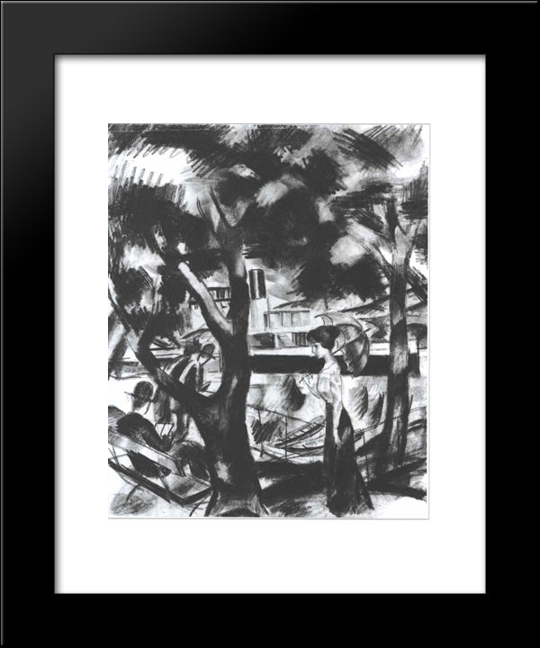 The Way On The Water 20x24 Black Modern Wood Framed Art Print Poster by Macke, August