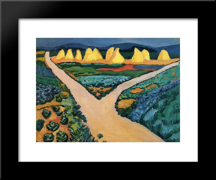 Vegetable Fields 20x24 Black Modern Wood Framed Art Print Poster by Macke, August