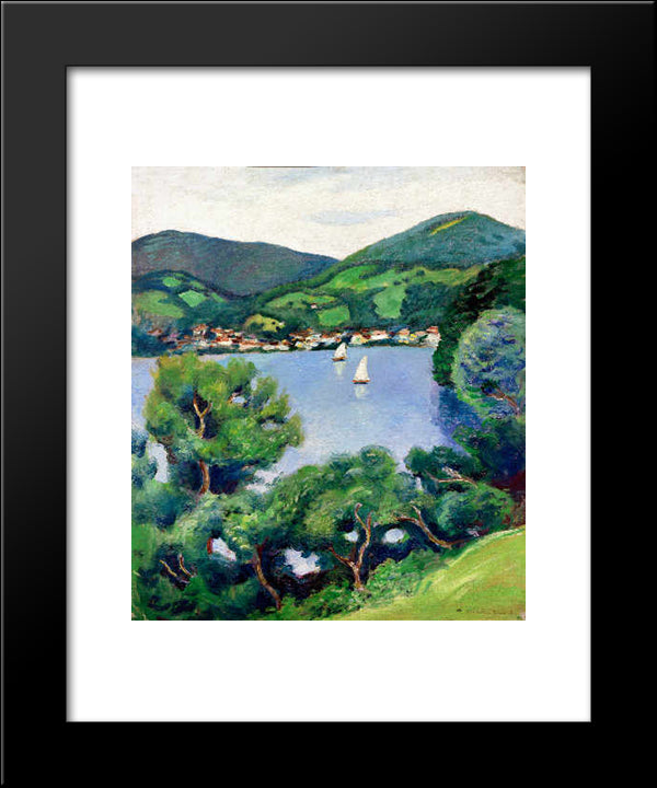 View Of Tegernsee 20x24 Black Modern Wood Framed Art Print Poster by Macke, August