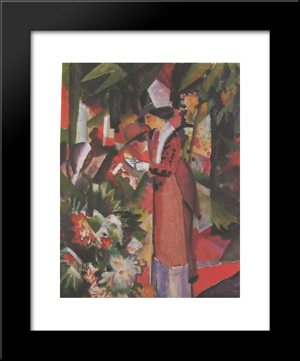 Walk In Flowers 20x24 Black Modern Wood Framed Art Print Poster by Macke, August