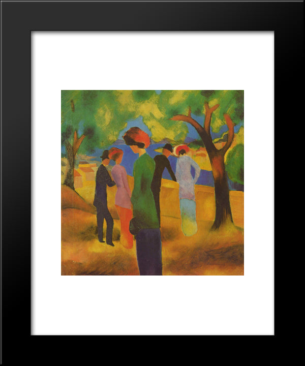 Woman In A Green Jacket 20x24 Black Modern Wood Framed Art Print Poster by Macke, August