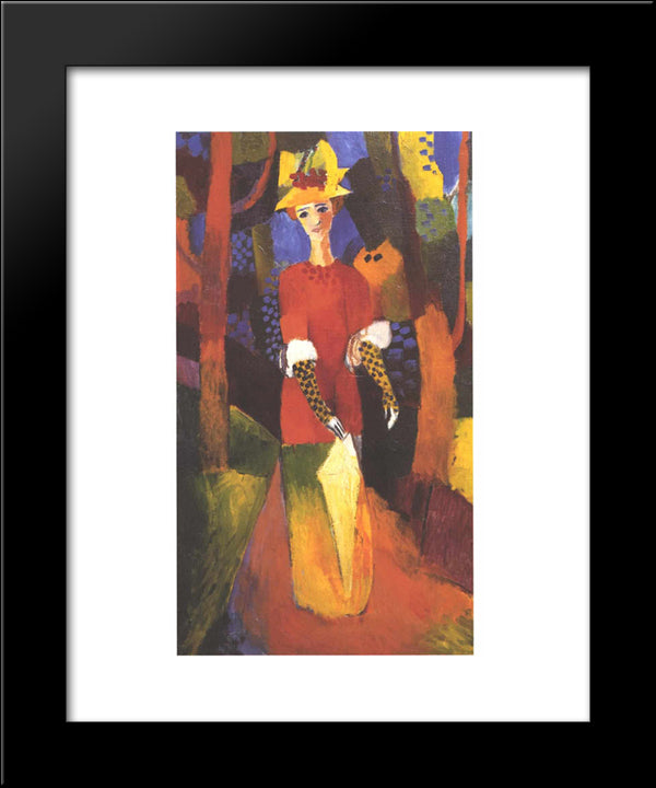 Woman In Park 20x24 Black Modern Wood Framed Art Print Poster by Macke, August