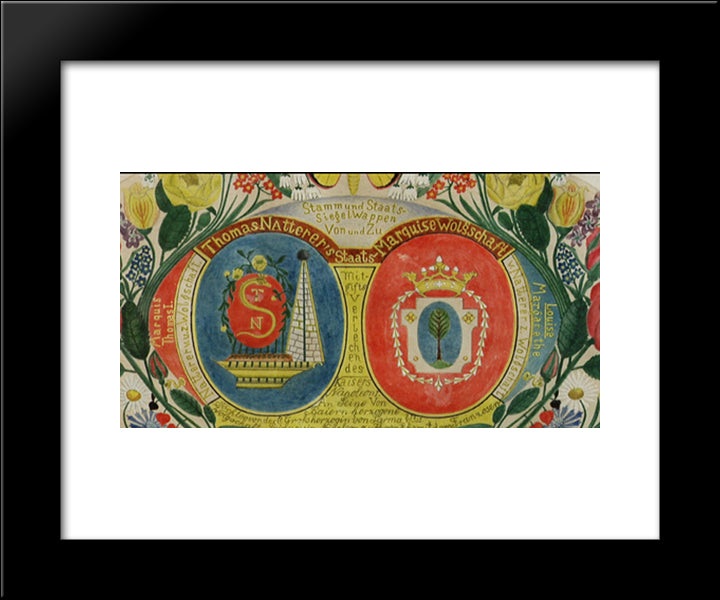Wappen 20x24 Black Modern Wood Framed Art Print Poster by Natterer, August