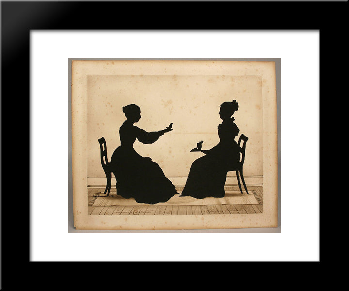 Lucinda Carpenter, Tweeter And Abigail Forrester 20x24 Black Modern Wood Framed Art Print Poster by Edouart, Auguste