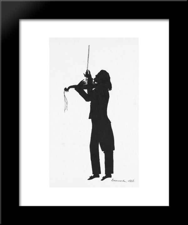 Niccolo Paganini 20x24 Black Modern Wood Framed Art Print Poster by Edouart, Auguste