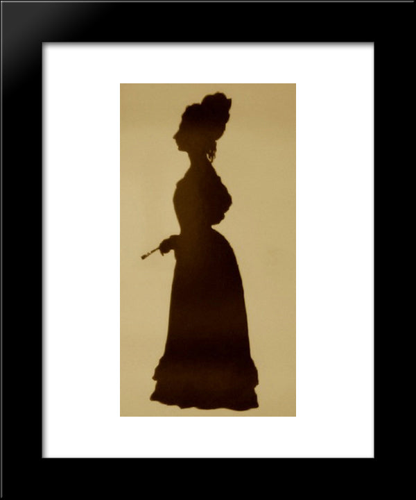 Silhouette Of Fanny Brawne 20x24 Black Modern Wood Framed Art Print Poster by Edouart, Auguste