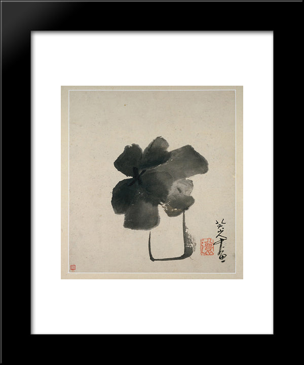 Flower In Jar 20x24 Black Modern Wood Framed Art Print Poster by Shanren, Bada