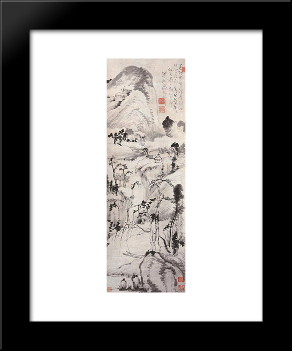 Landscape (Juran Style) 20x24 Black Modern Wood Framed Art Print Poster by Shanren, Bada