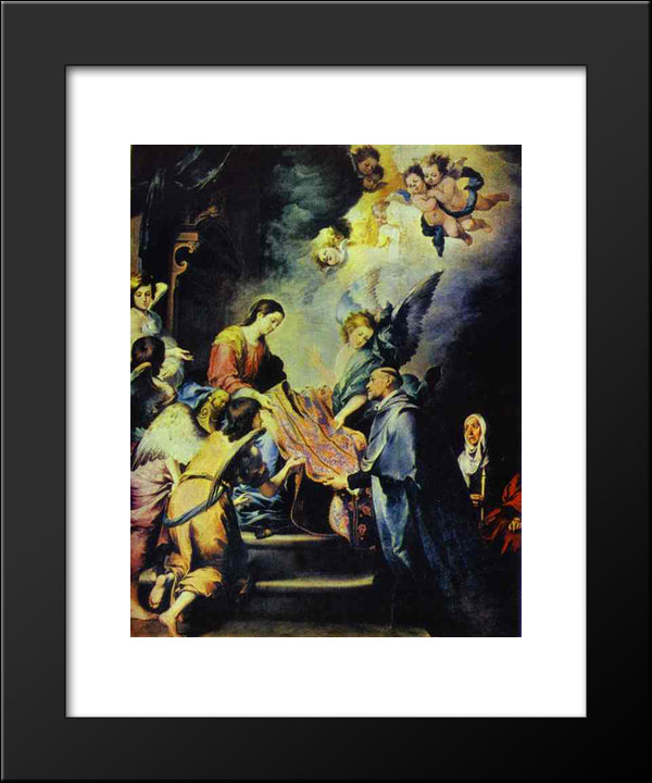 Chasuble Of St. Ildefonso 20x24 Black Modern Wood Framed Art Print Poster by Murillo, Bartolome Esteban