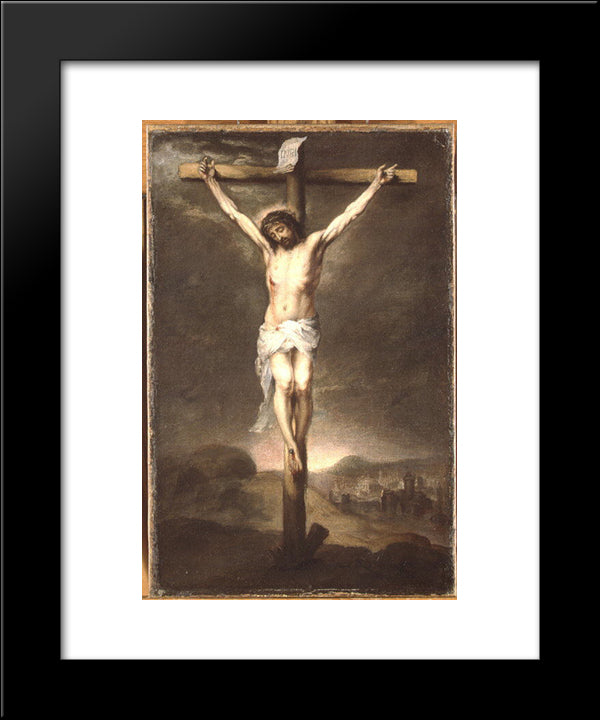 Christ On The Cross 20x24 Black Modern Wood Framed Art Print Poster by Murillo, Bartolome Esteban