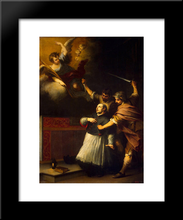Death Of The Inquisitor Pedro De Arbues 20x24 Black Modern Wood Framed Art Print Poster by Murillo, Bartolome Esteban