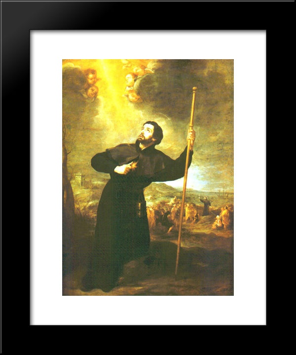 Francis Xavier 20x24 Black Modern Wood Framed Art Print Poster by Murillo, Bartolome Esteban