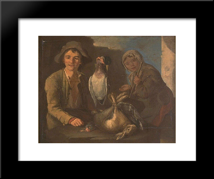 Game Dealers 20x24 Black Modern Wood Framed Art Print Poster by Murillo, Bartolome Esteban