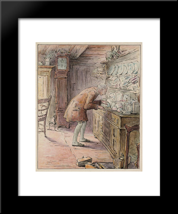 The Tailor Hears Noises 20x24 Black Modern Wood Framed Art Print Poster by Potter, Beatrix
