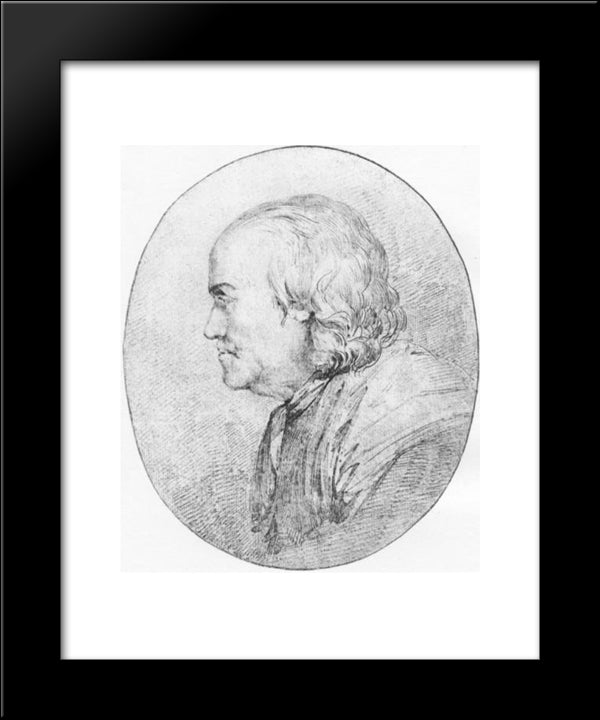Benjamin Franklin 20x24 Black Modern Wood Framed Art Print Poster by West, Benjamin