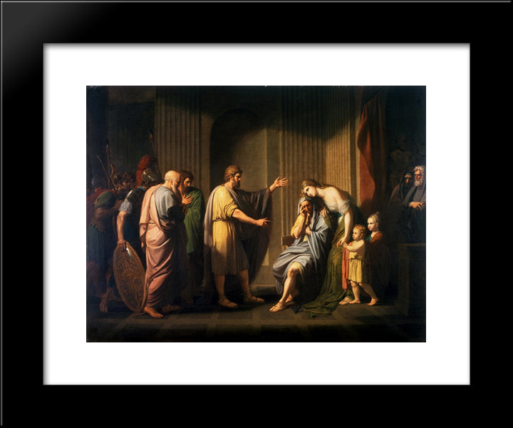 Cleombrotus Ordered Into Banishment By Leonidas Ii, King Of Sparta 20x24 Black Modern Wood Framed Art Print Poster by West, Benjamin