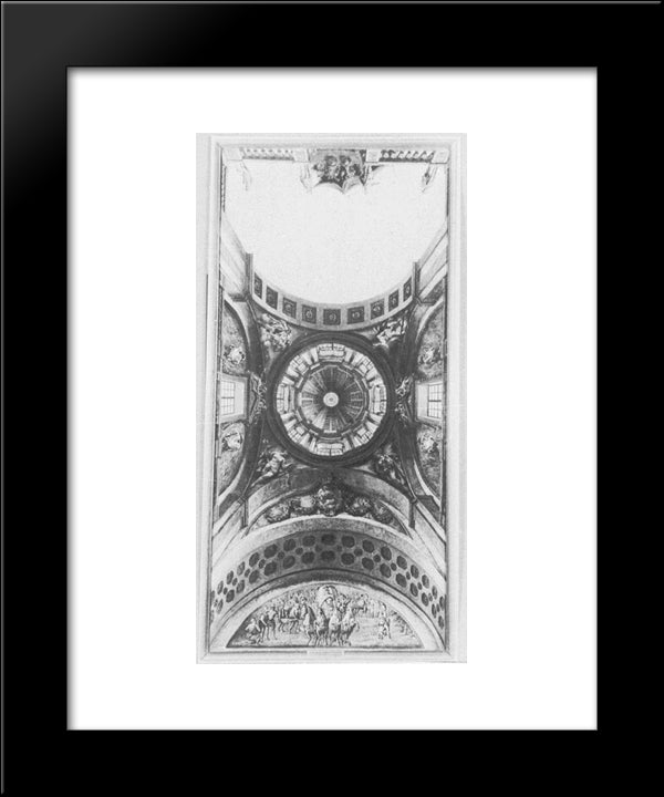 Ceiling Decoration Design Of A Hall In The Ujazdow Castle 20x24 Black Modern Wood Framed Art Print Poster by Bellotto, Bernardo