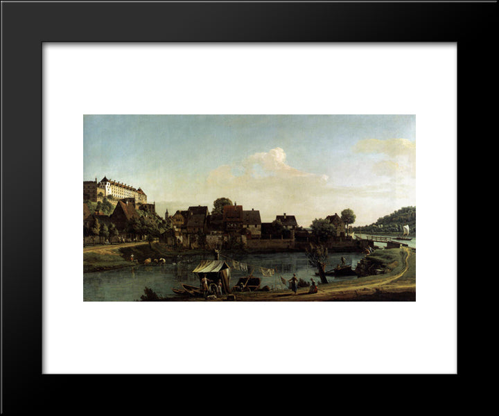 Pirna Seen From The Harbour Town 20x24 Black Modern Wood Framed Art Print Poster by Bellotto, Bernardo