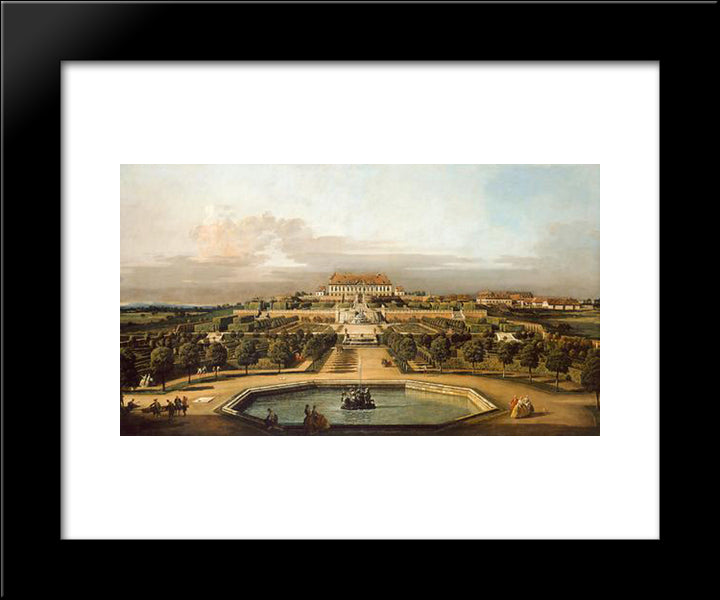 The Imperial Summer Residence, Garden 20x24 Black Modern Wood Framed Art Print Poster by Bellotto, Bernardo