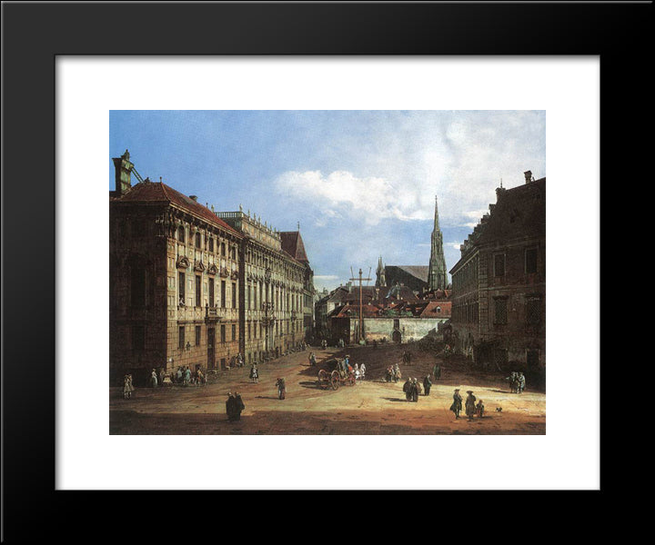 Vienna, The Lobkowitzplatz 20x24 Black Modern Wood Framed Art Print Poster by Bellotto, Bernardo
