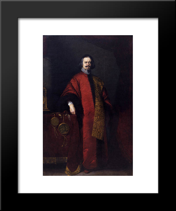 Portrait Of The Knight Giovanni Grimani 20x24 Black Modern Wood Framed Art Print Poster by Strozzi, Bernardo
