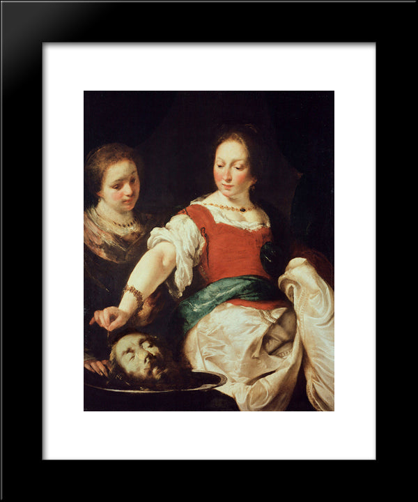 Salome 20x24 Black Modern Wood Framed Art Print Poster by Strozzi, Bernardo
