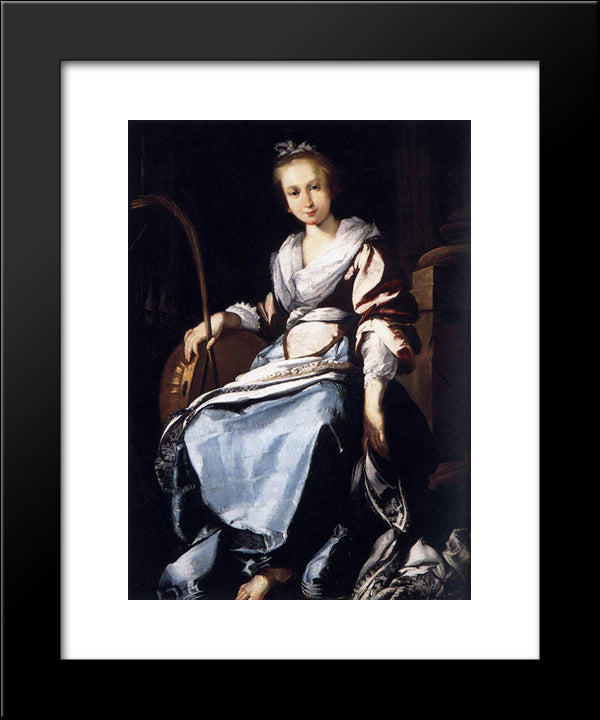St. Cecilia 20x24 Black Modern Wood Framed Art Print Poster by Strozzi, Bernardo