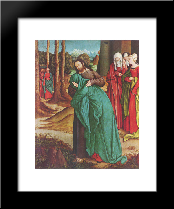 Christ Taking Leave Of His Mother 20x24 Black Modern Wood Framed Art Print Poster by Strigel, Bernhard