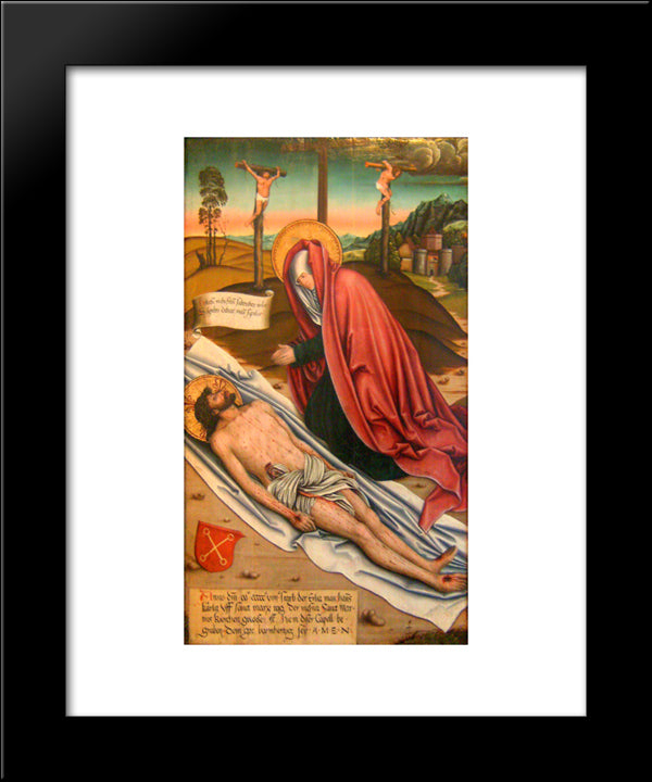 Lamentation Of Christ 20x24 Black Modern Wood Framed Art Print Poster by Strigel, Bernhard