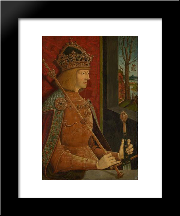 Maximilian I (1459-1519) 20x24 Black Modern Wood Framed Art Print Poster by Strigel, Bernhard