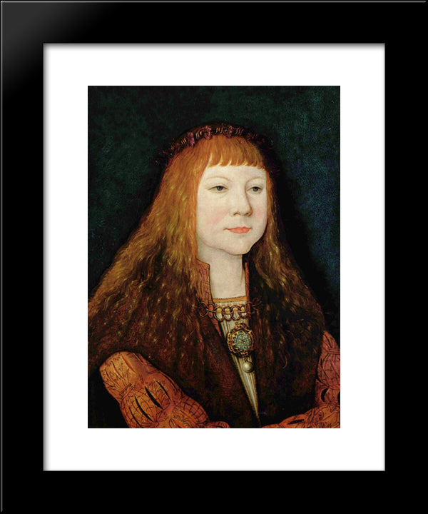 Portrait Of Louis Ii Of Hungary 20x24 Black Modern Wood Framed Art Print Poster by Strigel, Bernhard