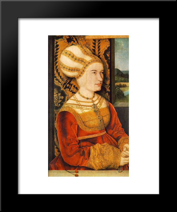 Portrait Of Sibylla (Or Sybilla) Von Freyberg (Born Gossenbrot) 20x24 Black Modern Wood Framed Art Print Poster by Strigel, Bernhard