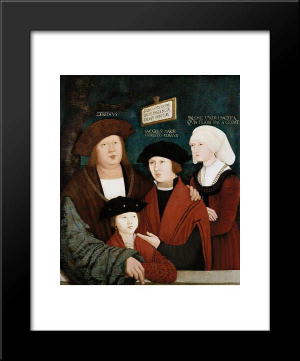 Portrait Of The Cuspinian Family 20x24 Black Modern Wood Framed Art Print Poster by Strigel, Bernhard