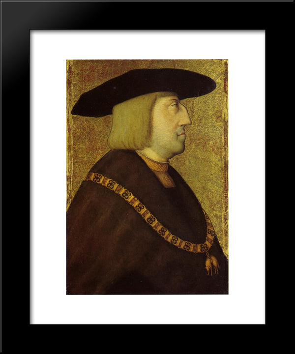 Portrait Of The Emperor Maximilian I 20x24 Black Modern Wood Framed Art Print Poster by Strigel, Bernhard