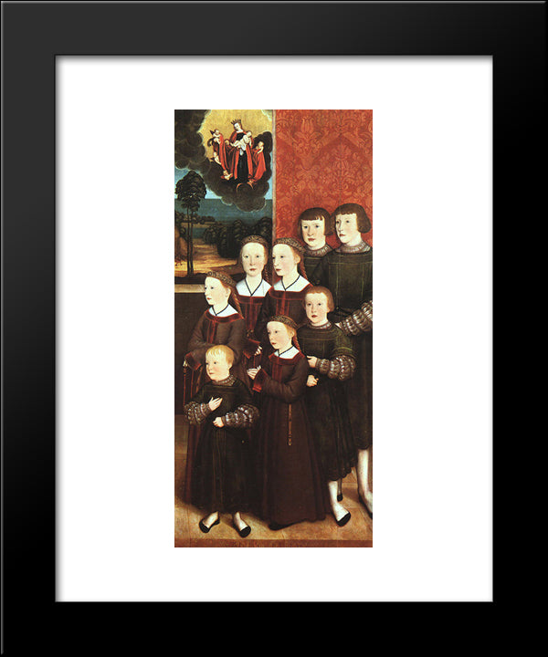 The Eight Children Konrad Rehlinger 20x24 Black Modern Wood Framed Art Print Poster by Strigel, Bernhard